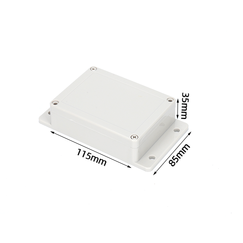 Boîtier de projet électronique étanche blanc en PC ABS IP65 pour extérieur avec trous de fixation 115x85x35mm