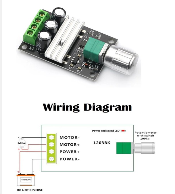 DC 6V 12V 24V 28VDC 3A 80W PWM régulateur de vitesse de moteur régulateur réglable 3A contrôleur de vitesse de moteur 