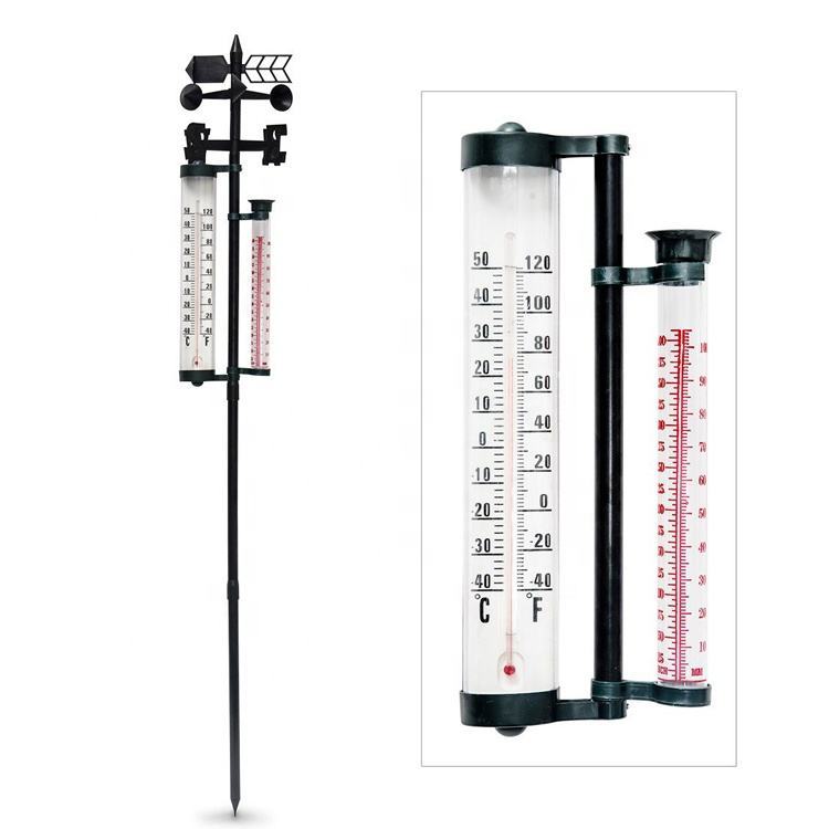 Kits Station météo multifonction avec thermomètre, pluviomètre et indicateur de vent